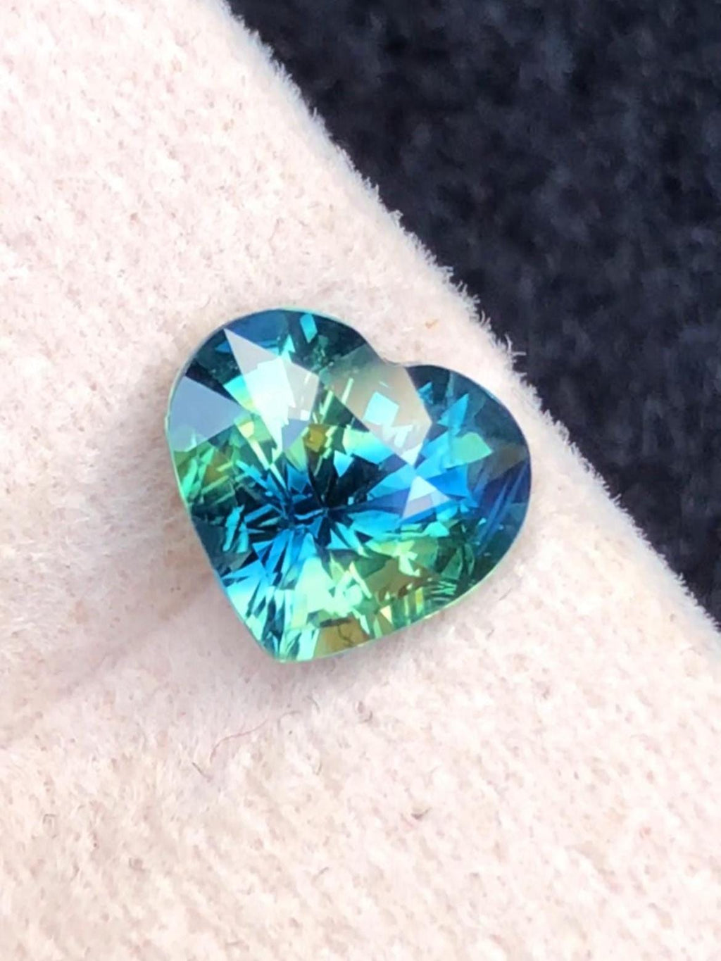 Parti Sapphire 1.56ct Heart Cut Madagascar Certified Bi-Color