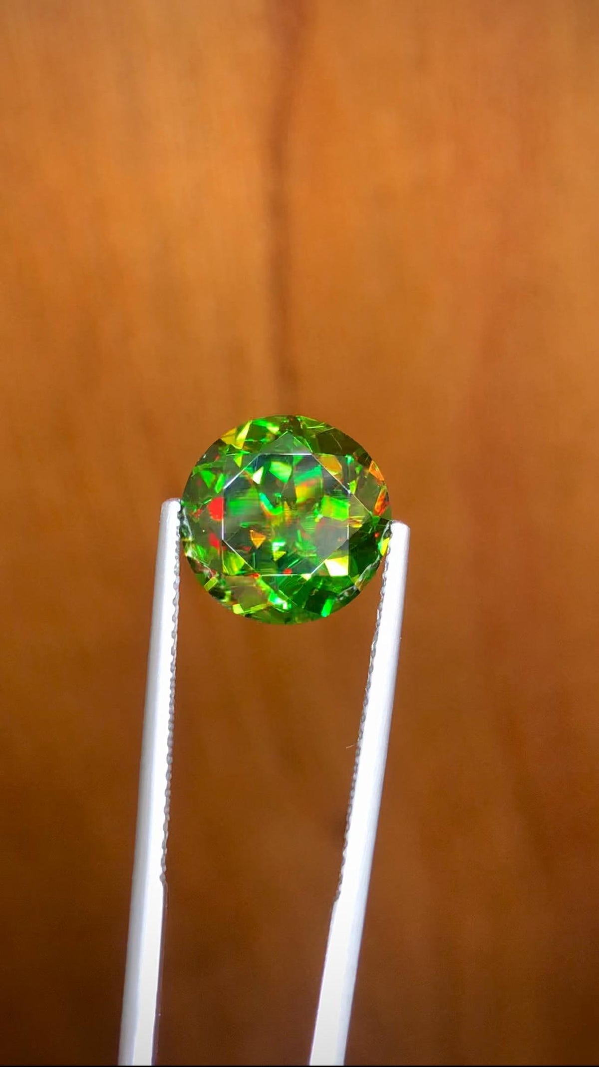 Chrome Sphene 5.85ct Round Cut Loose Gemstone from Pakistan