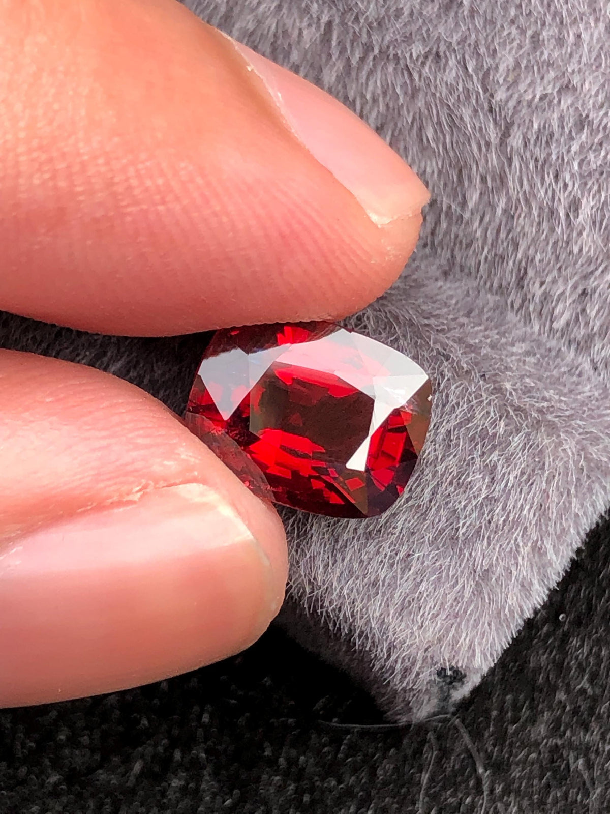 Vivid Red Spinel 3.17 ct  Radiant Cushion Cut - Burma Gemstone Loose Stone