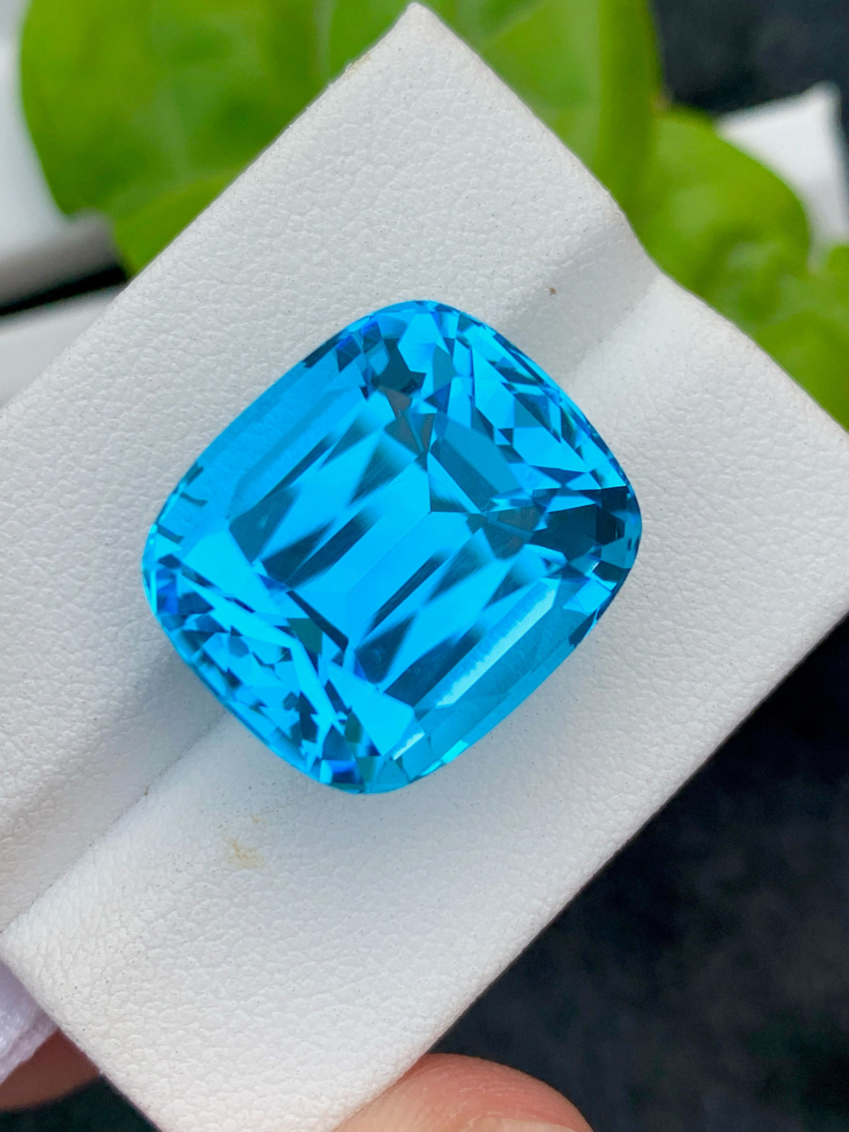 33.90 Ct Cushion Cut Swiss Blue Topaz: Loose Gemstone