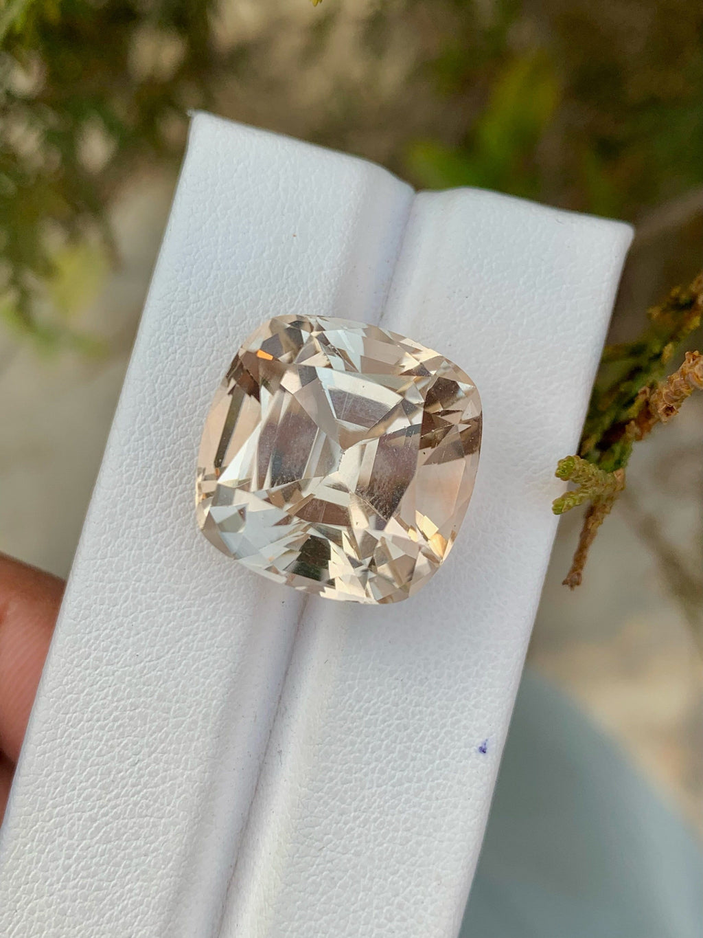 Unheated Yellow Topaz Loose Gemstone: 27.85 CT Faceted Cushion Cut