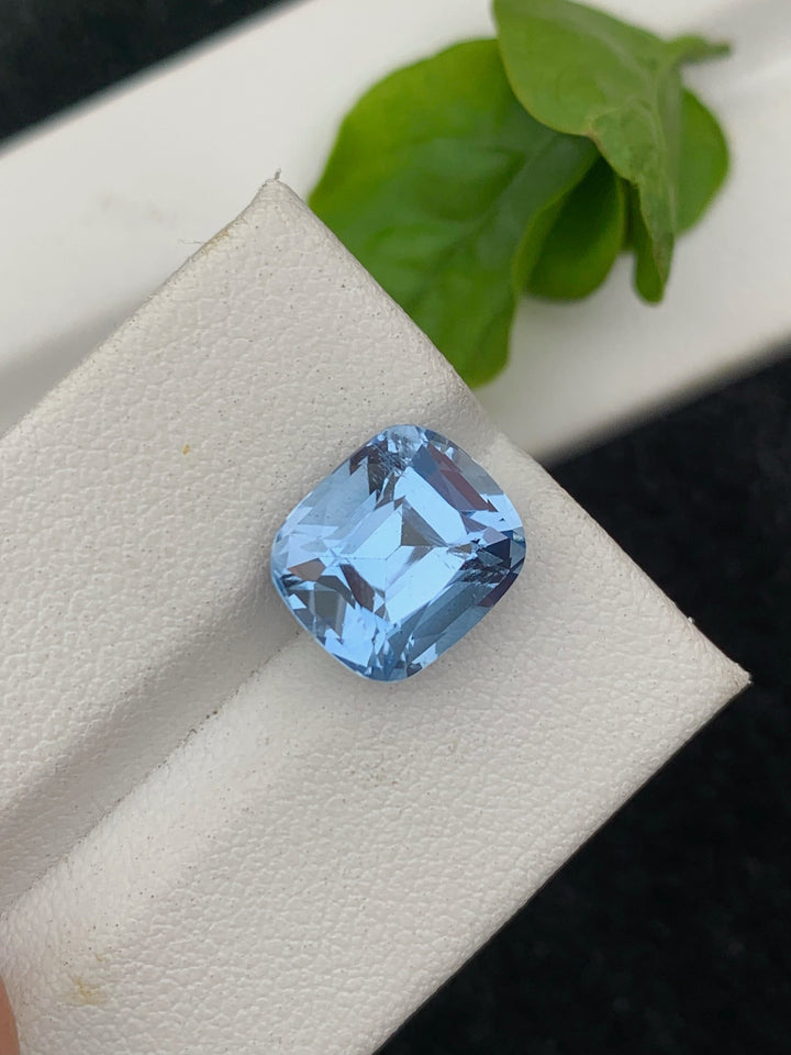 Santa Maria Aquamarine Gemstone: 4.95 CT Cushion Cut, Brazil