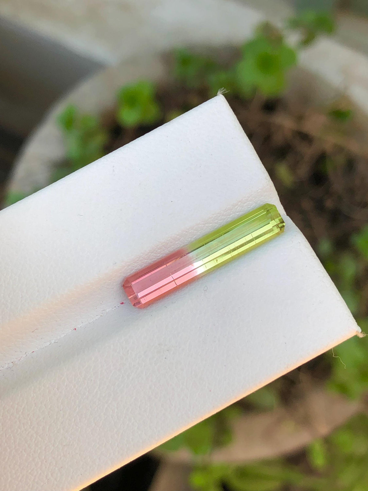 Watermelon Tourmaline Gemstone: Emerald Cut Bi-Color Jewelry Stone, 4.30 CT