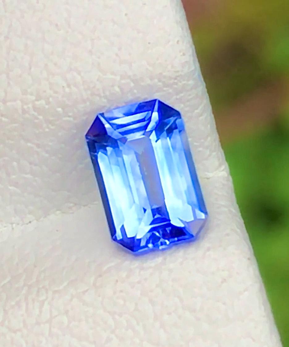 Blue Sapphire 1 ct Emerald Octagonal Cut Madagascar