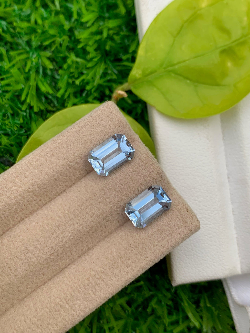 Santa Maria Blue Aquamarine Pair: Brazilian Emerald Cut Gemstones, 3.25 CT