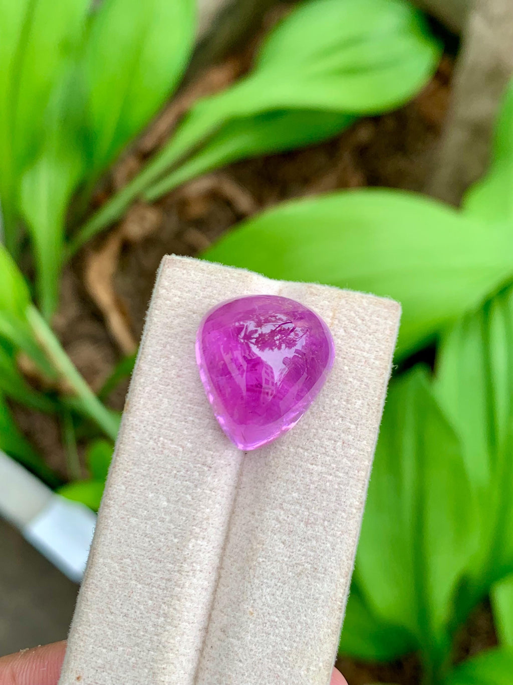 33.85 Carat Natural Pink Kunzite – Pear Shape Cabochon, Afghanistan Origin, Collector’s Loose Gemstone