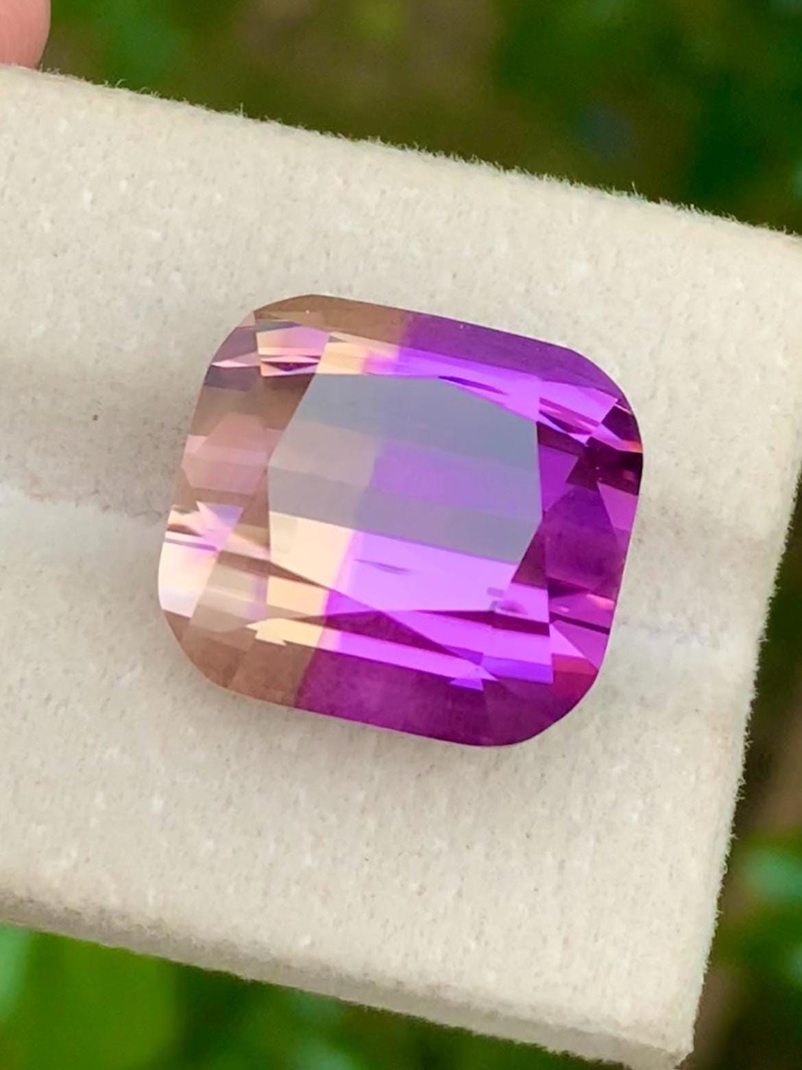 Ametrine 21.40ct Cushion Cut • Bi-Color Gemstone from Bolivia