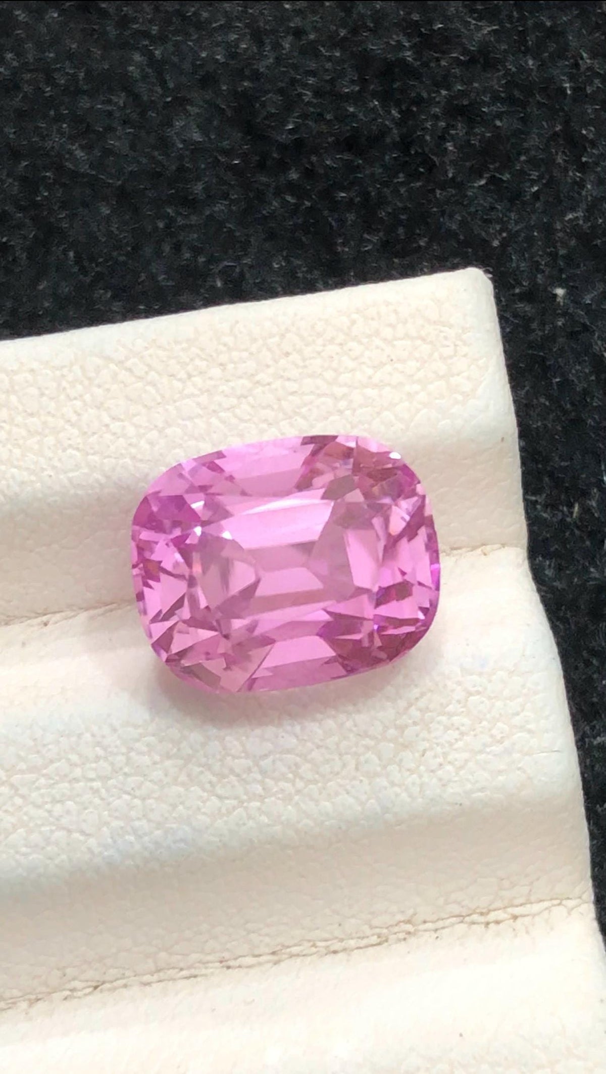 Pink Kunzite 6.75ct Cushion Cut Gem from Afghanistan – Radiant Pastel Pink Sparkling Stone