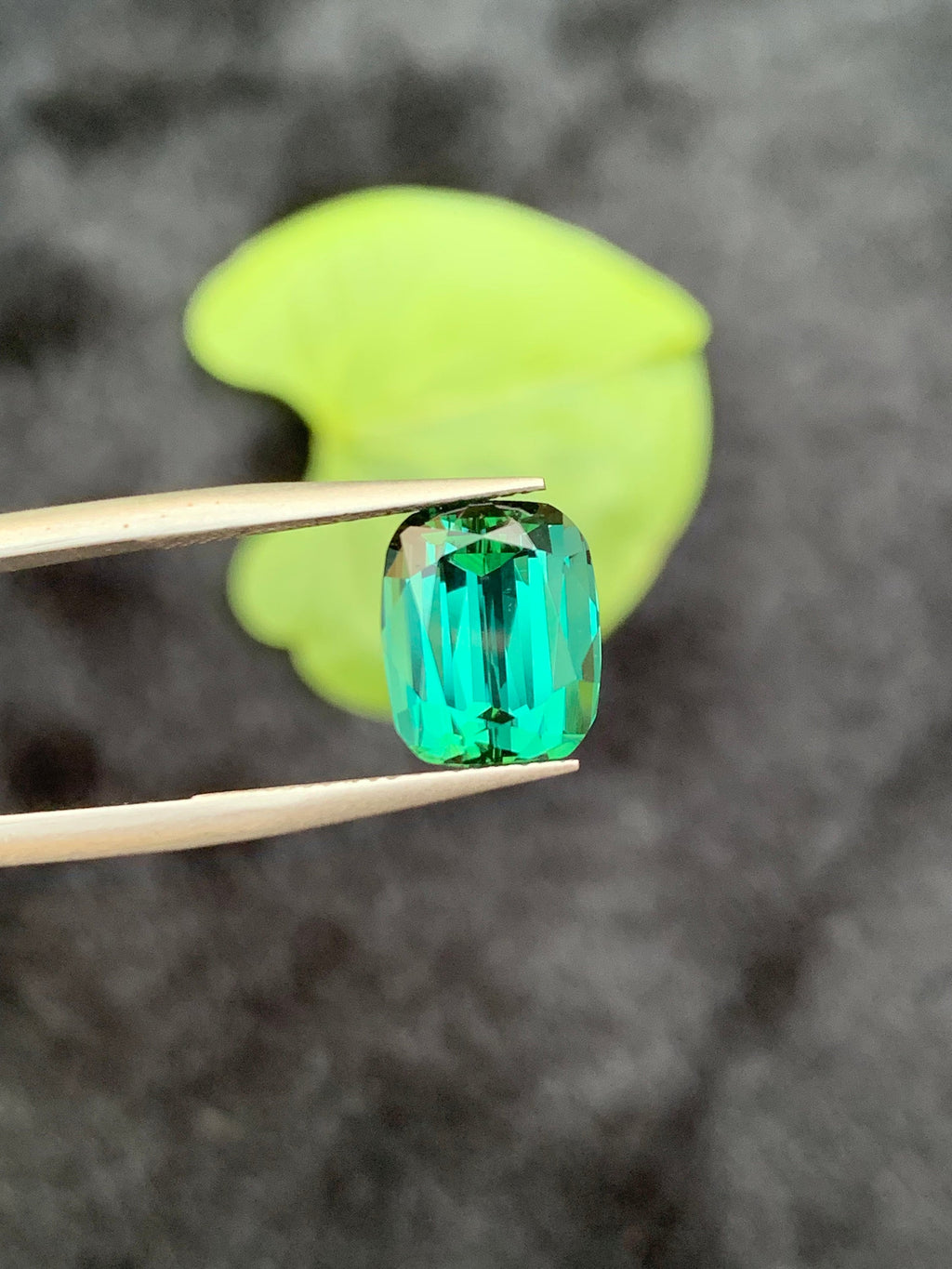 Bluish Green Tourmaline Gemstone: 4.60 CT Faceted Long Cushion Cut
