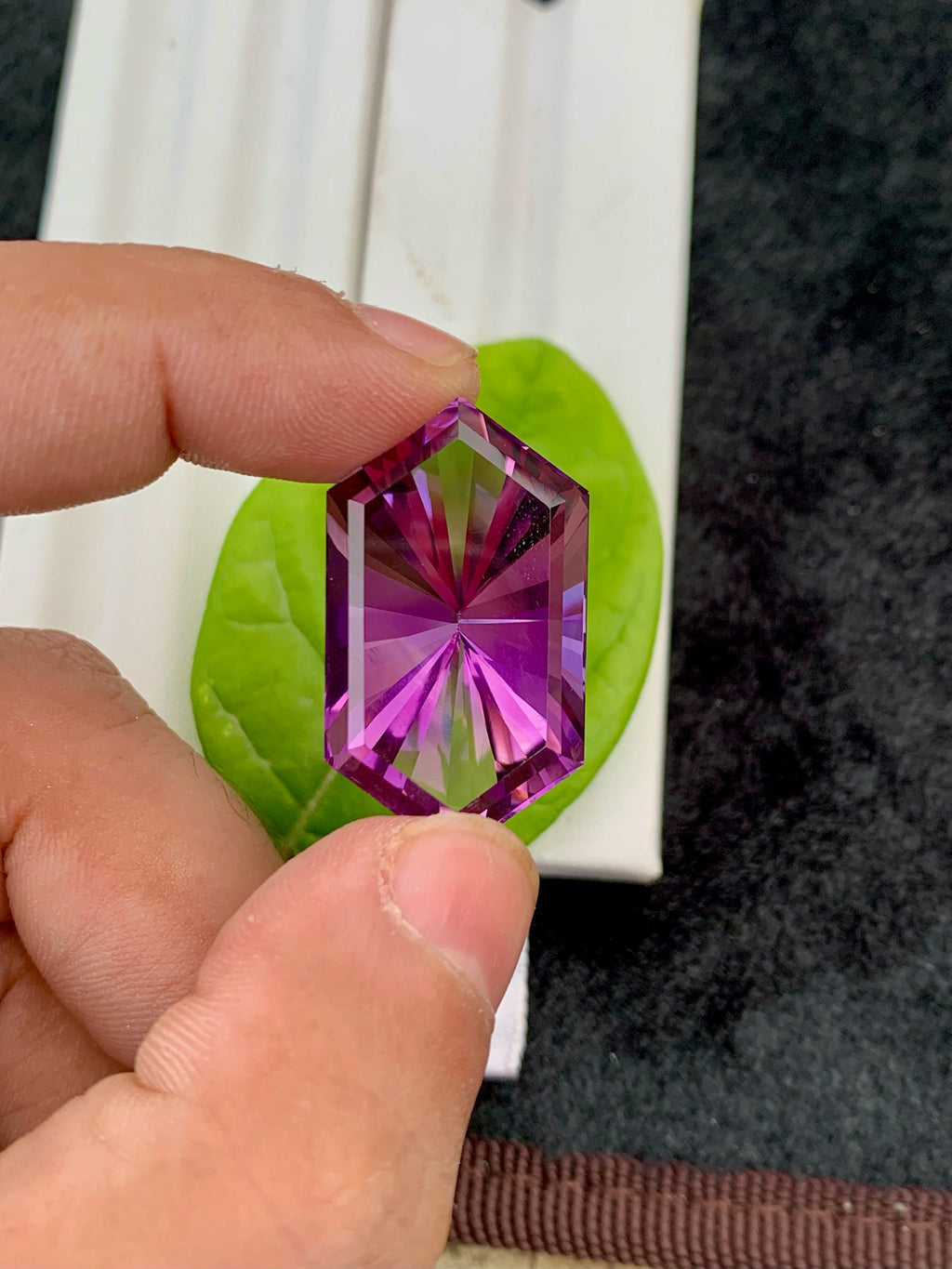 Pink Purple Amethyst Gemstone: 45.60 CT Fancy Cut Stone
