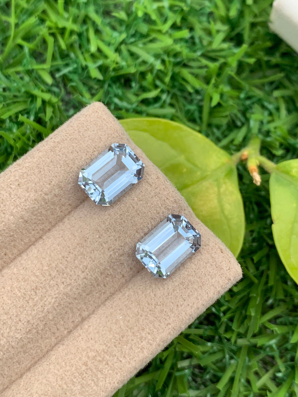 Santa Maria Blue Aquamarine Gemstone Pair: Emerald Cut, 3.30 CT