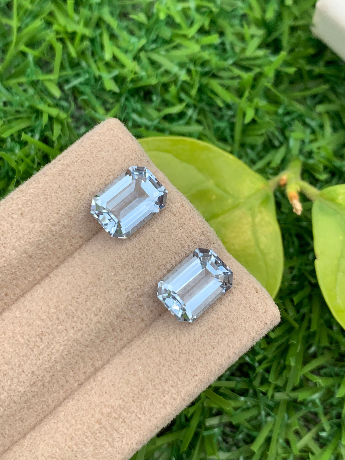 Santa Maria Blue Aquamarine Gemstone Pair: Emerald Cut, 3.30 CT