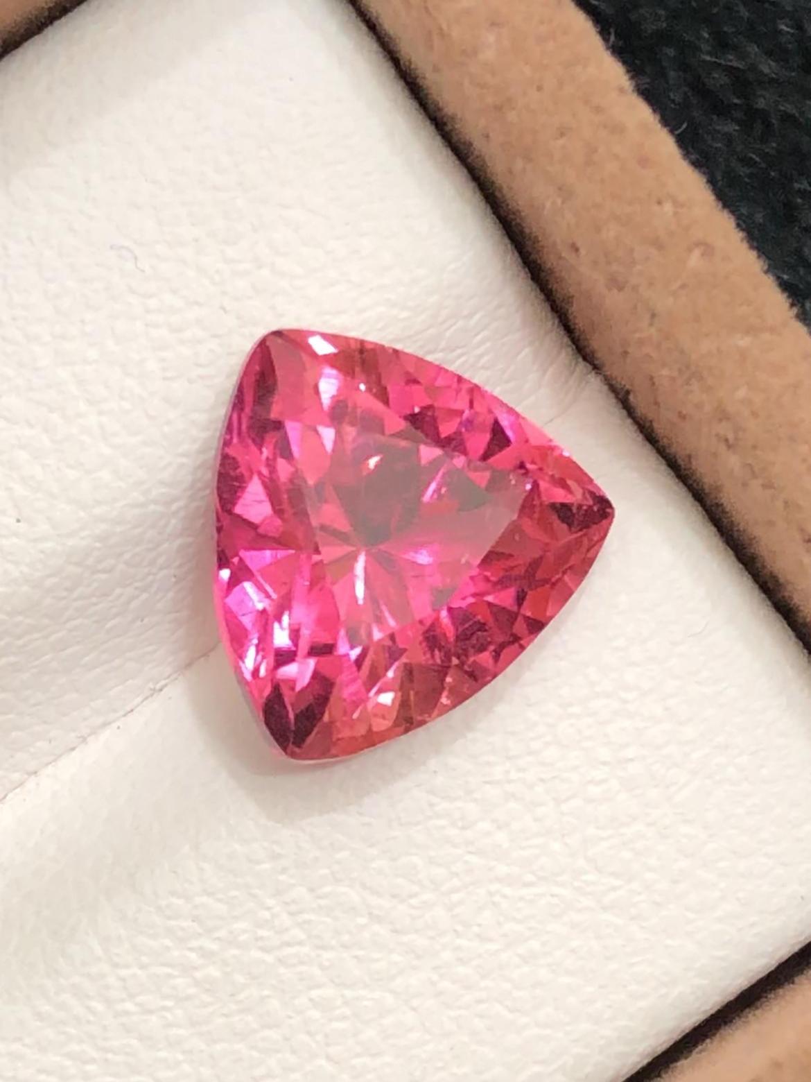 Hot Pink Rubellite 5.10ct Trillion Brilliant-Cut Madagascar