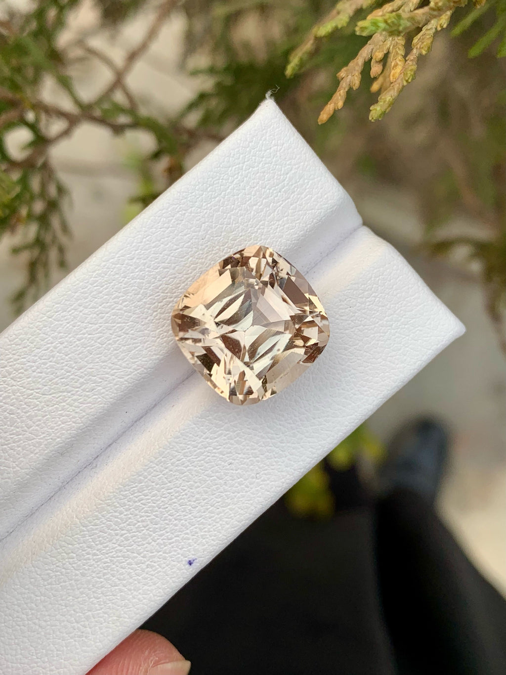 Natural Imperial Topaz Gemstone: 18.20 CT Faceted Cushion Cut