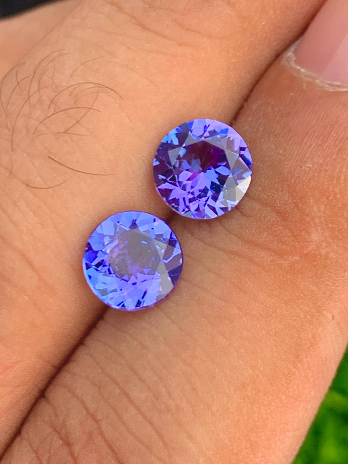 7mm Tanzanite Pair 2.90ct Round Cut Blue  tanzanite Gemstones from Tanzania