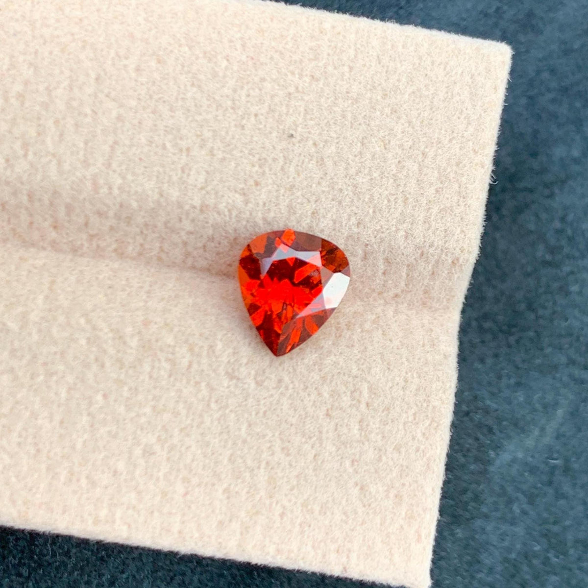Spessartite Garnet 1.65ct Heart Shape – Vibrant Orange-Red Sparkle