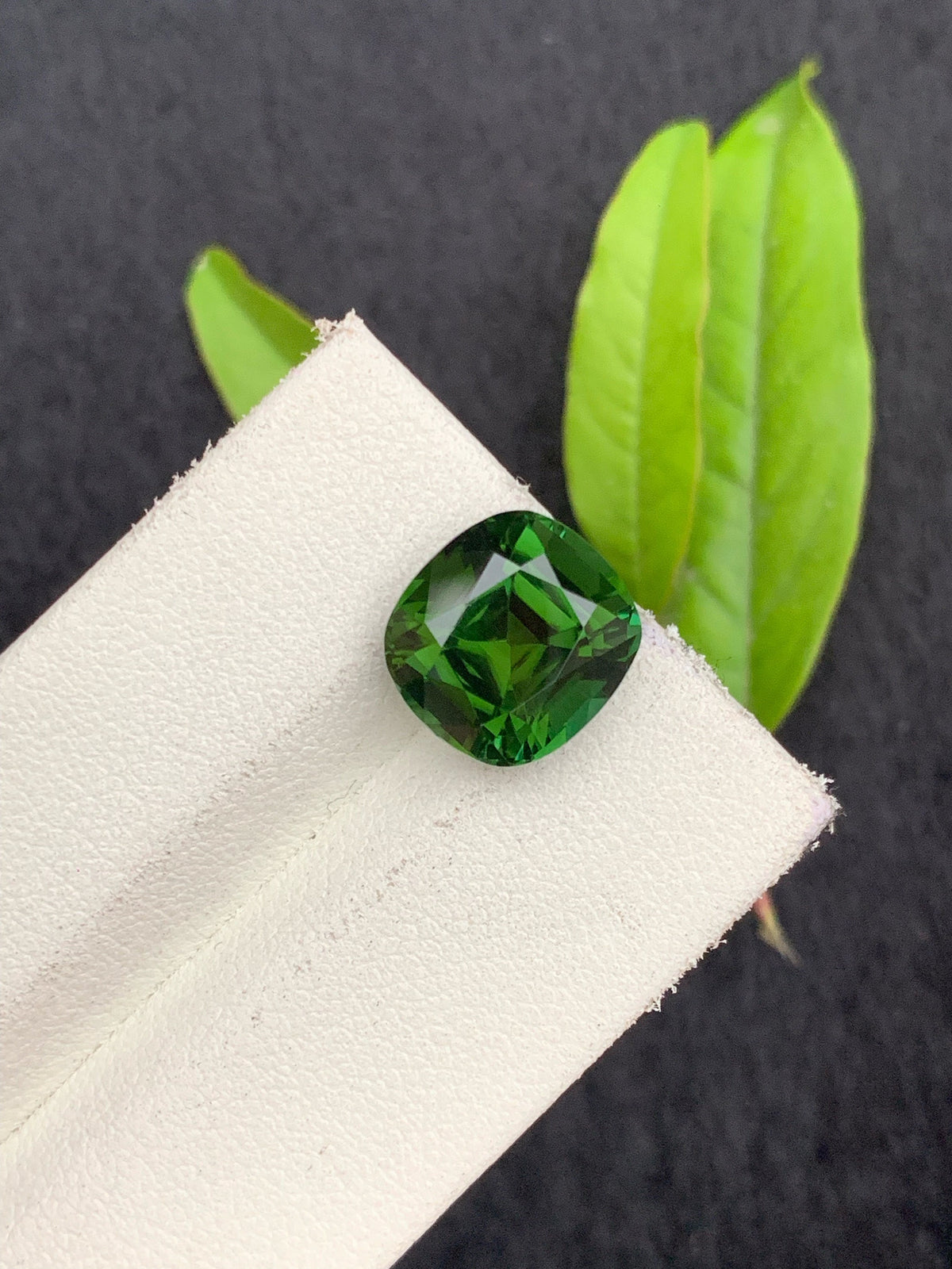Bottle Green Tourmaline: 5.90 CT Cushion Cut Gemstone, Afghanistan Origin