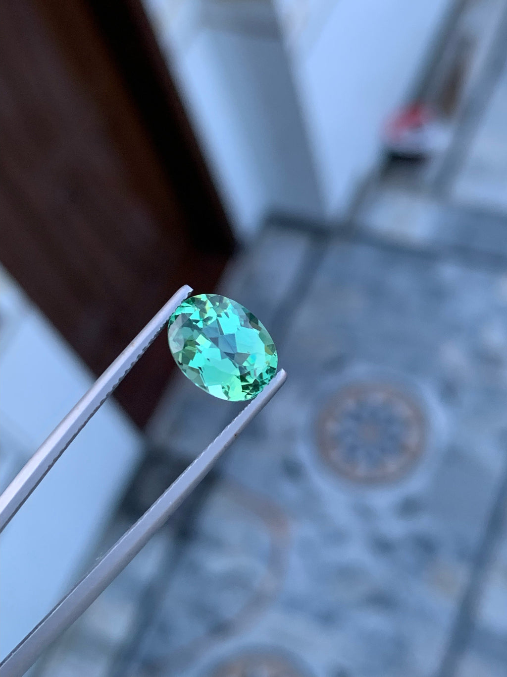 Teal Green Tourmaline Gemstone: Oval Cut, 3.20 Carat, Afghanistan Origin