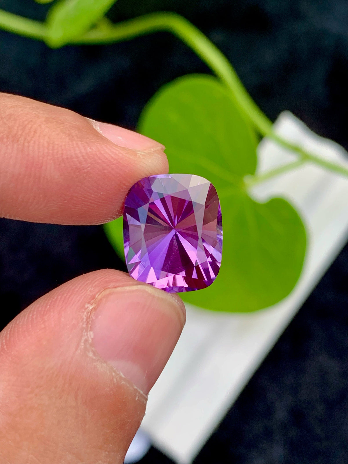 Cushion Cut Amethyst Gemstone: 9.05 CTS Royal Purple Quartz