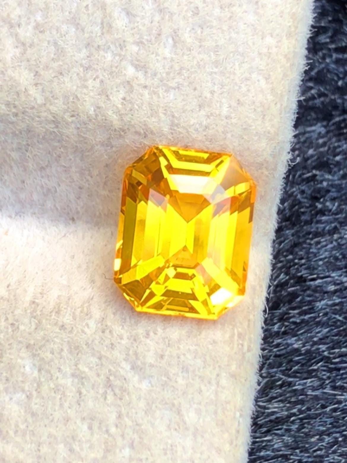 Yellow Sapphire 1.56ct Emerald Cut – Vibrant Gem from Sri Lanka