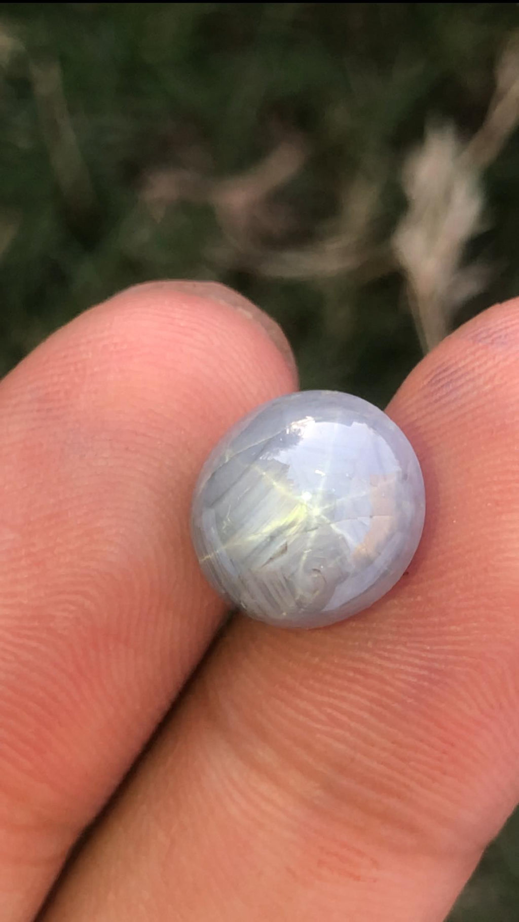 Oval Star Sapphire Gemstone: Grayish Blue Faceted Ring Stone, 9.75 CT