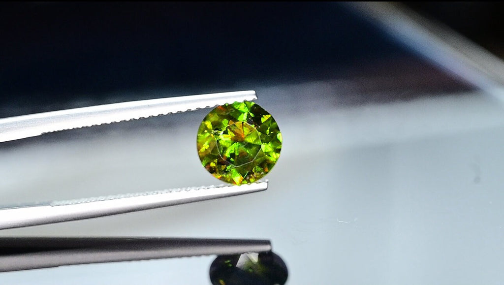 Ultra Fire Chrome Sphene Loose Gemstone Round Diamond Cut - 1.60 Carats