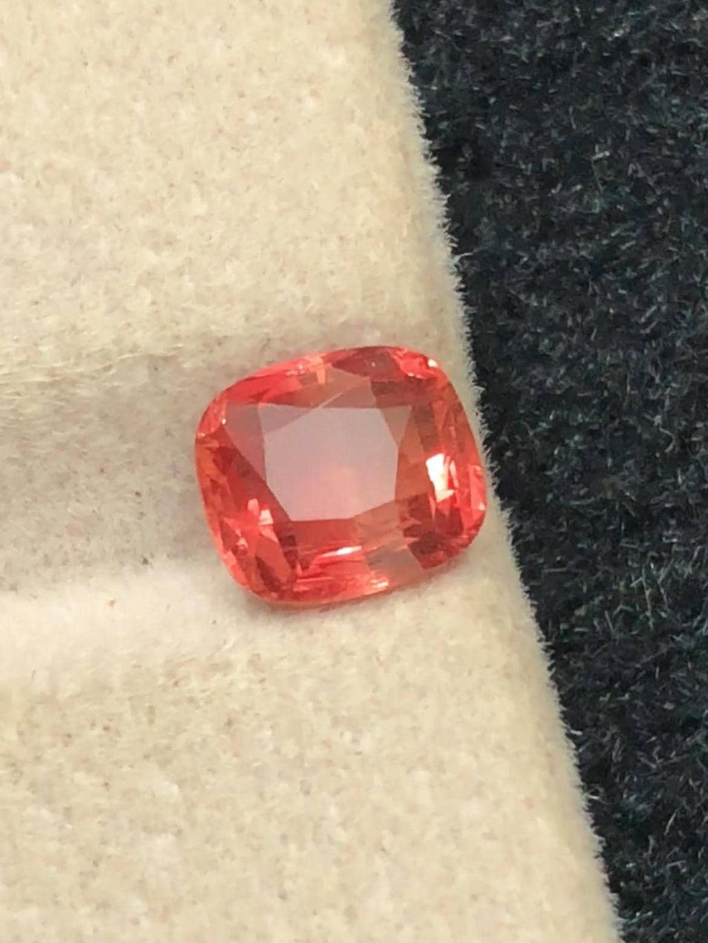 Padparadscha Sapphire 1.52ct Cushion Cut – Peach-Pink Radiance (GRS Certified)