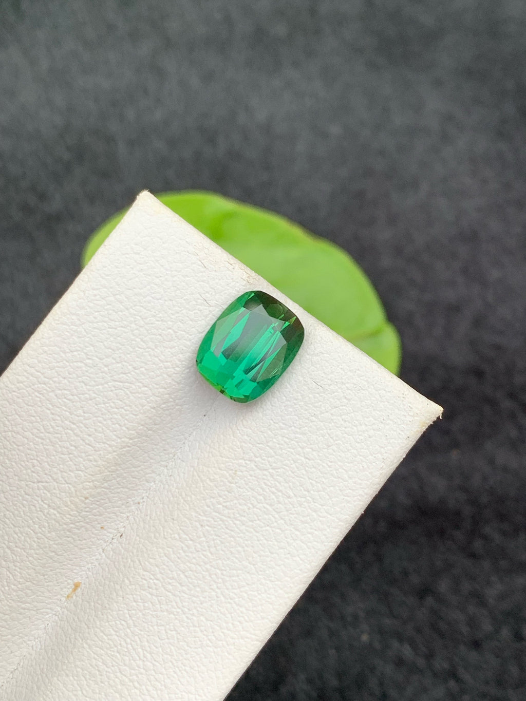 3.35 CT Bluish Green Tourmaline Gemstone: Cushion Cut, Afghanistan