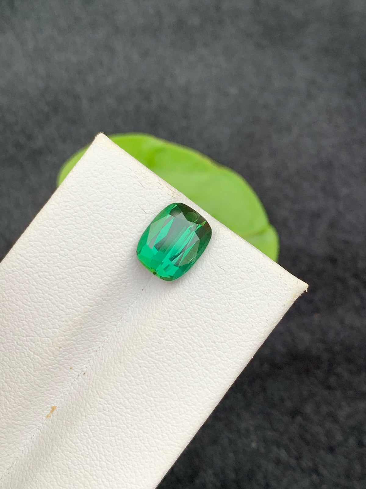 3.35 CT Bluish Green Tourmaline Gemstone: Cushion Cut, Afghanistan