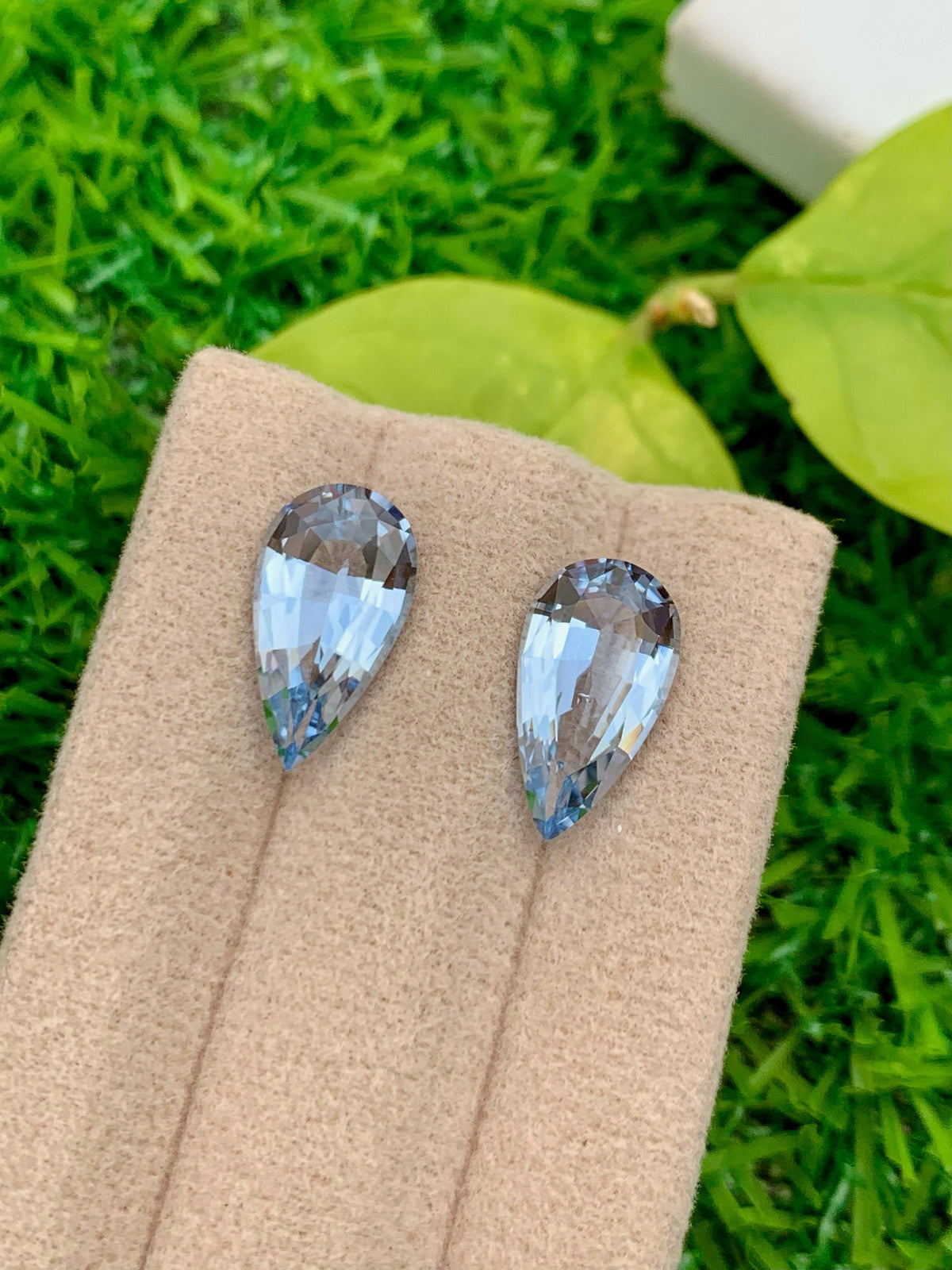 Santa Maria Blue Aquamarine Gemstone Pair: Pear Cut, March Birthstone, 6.30 CT