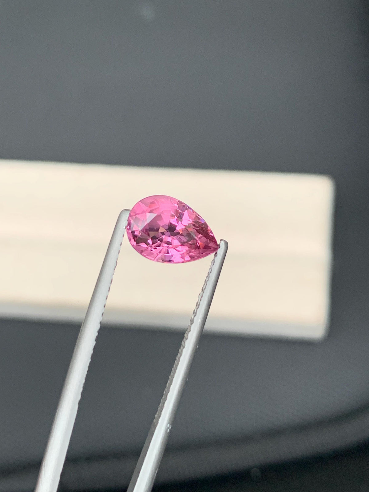 Mahenge Spinel Gemstone: Vivid Pinkish-Red Pear Cut, 2.32 CT