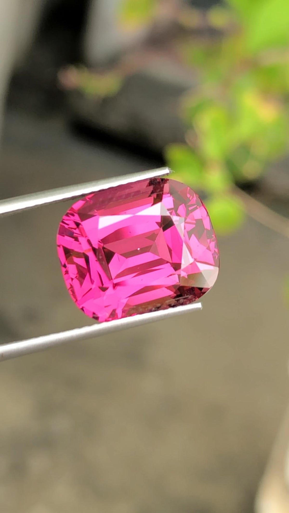 Mahenge Garnet Gemstone: Pinkish-Red Cushion Cut, 10 Carat, January Birthstone