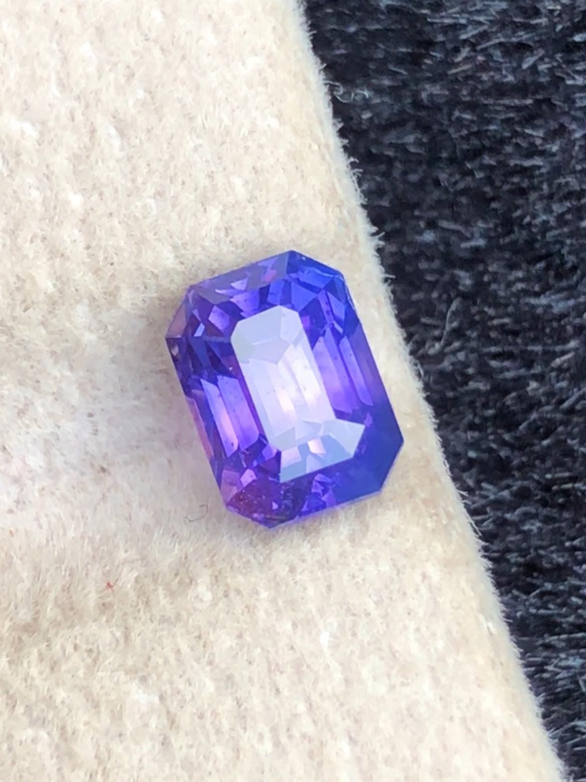 Royal Purple-Blue Sapphire 1.58ct Emerald Cut • Sri Lanka