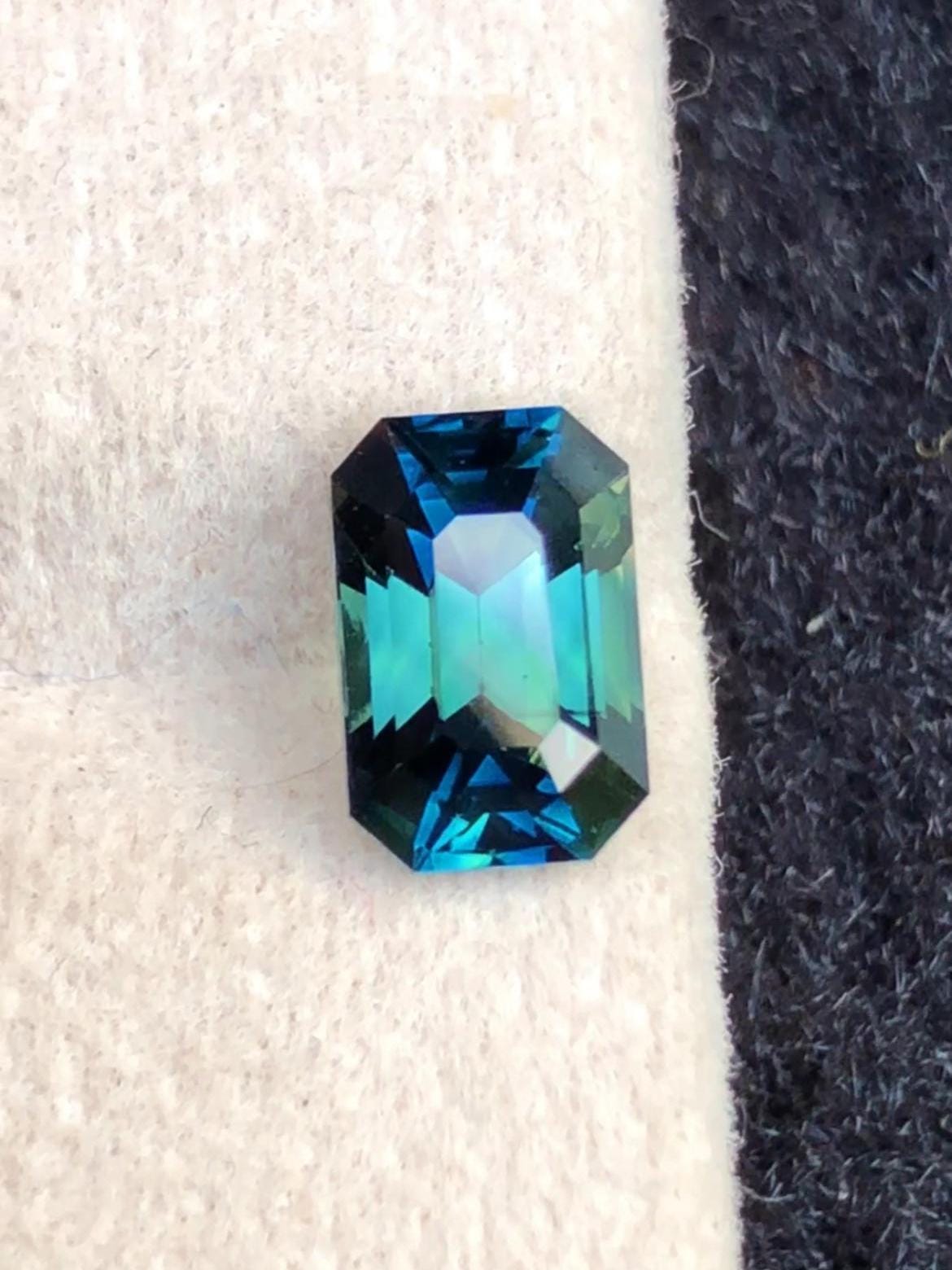 Teal Sapphire 1.67ct Octagonal Cut from Madagascar – Certified