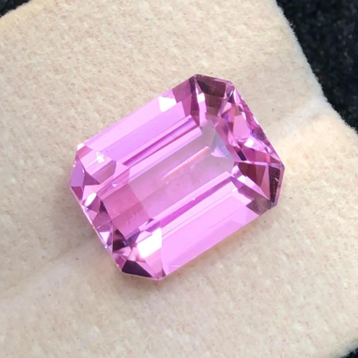 Peach Pink Kunzite 8.50 Carat Octagon Cut – Afghanistan Gemstone