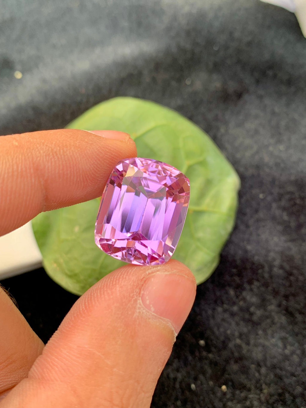 Natural Pink Kunzite Gemstone: 31.05 CT Faceted Cushion Cut