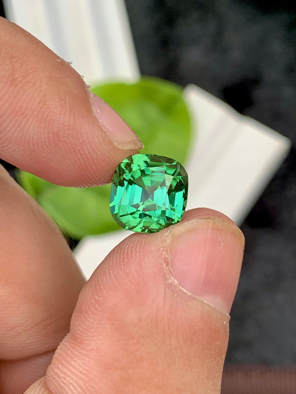 Green Tourmaline Gemstone: 5.85 CT Flawless Cushion Cut, Afghanistan
