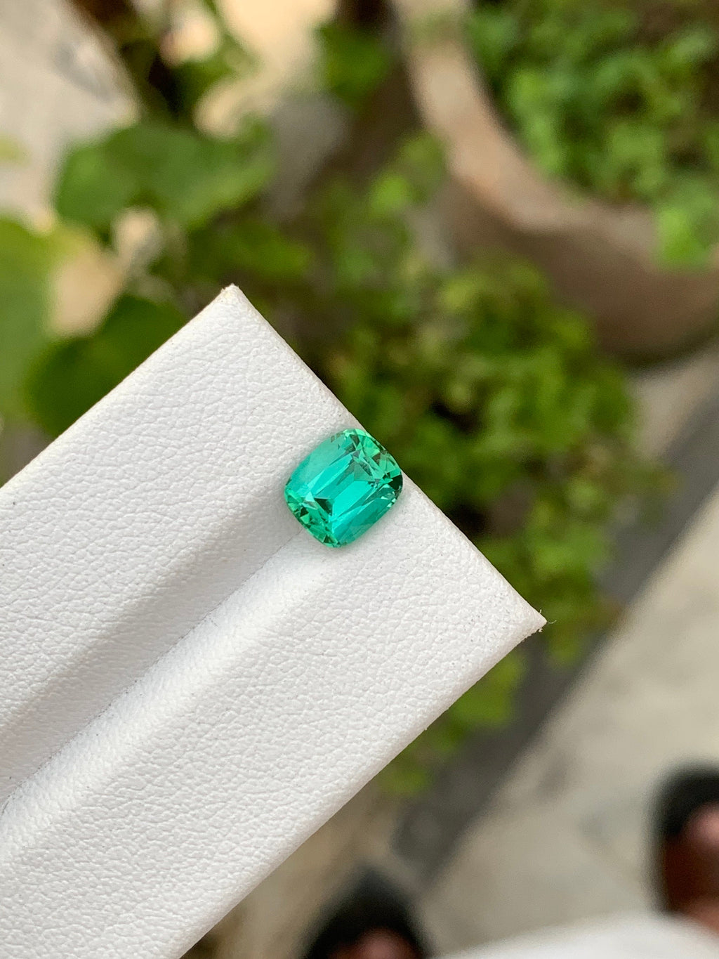 Natural Blue-Green Tourmaline Gemstone: Cushion Cut, 2.00 Carat