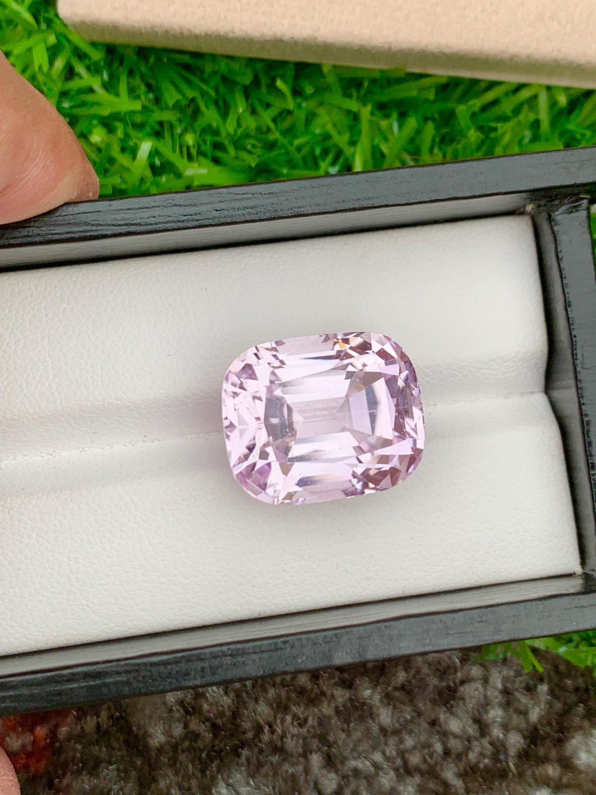 Neon Pink Kunzite Gemstone: 31.20 Carat Cushion Cut