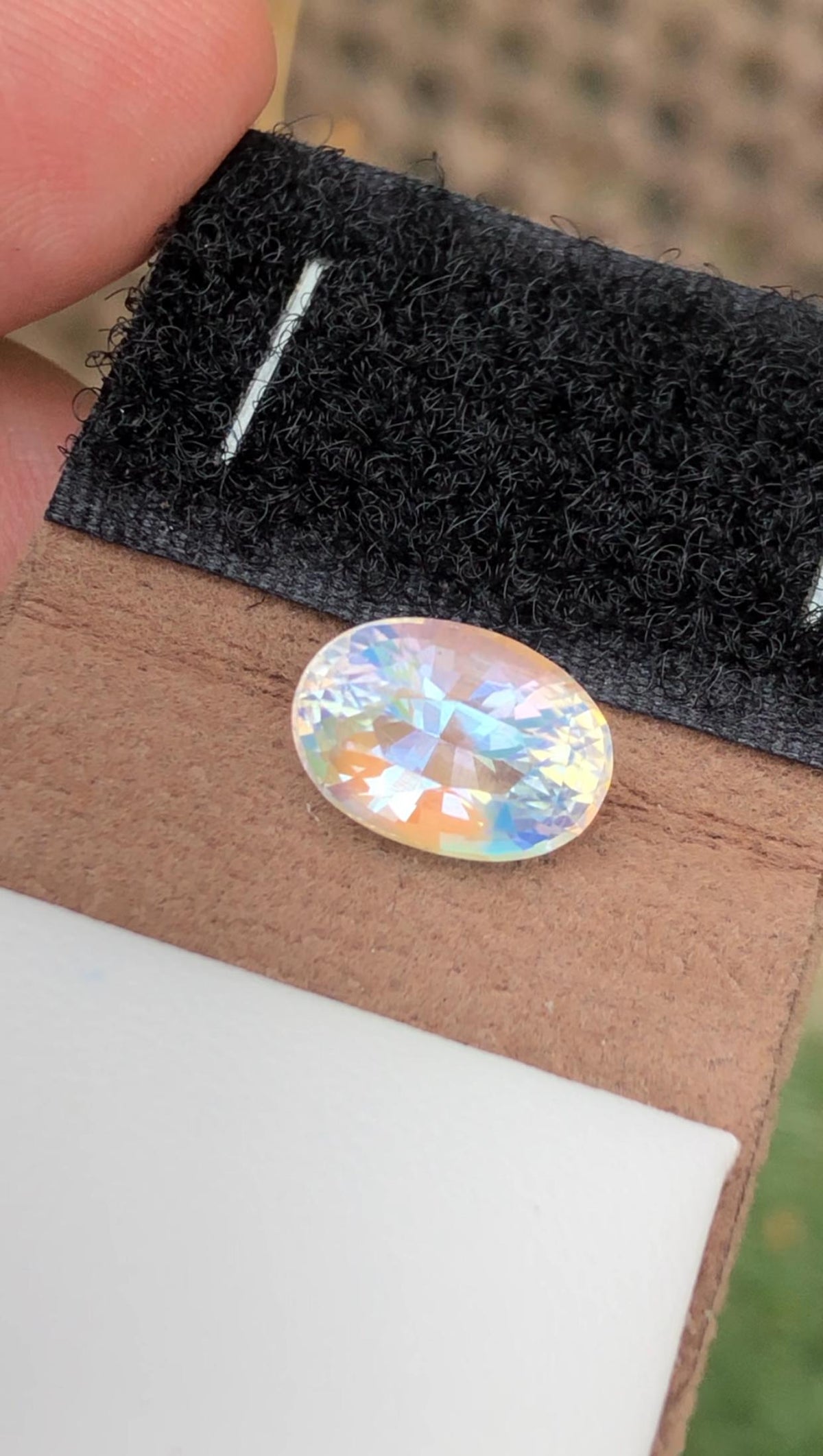 Rainbow Moonstone Gemstone: Faceted Oval, Madagascar Origin, 3.45 ct