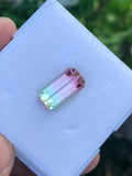 Emerald Cut Bi-Color Tourmaline Gemstone: 6.90 CT, Afghanistan Origin
