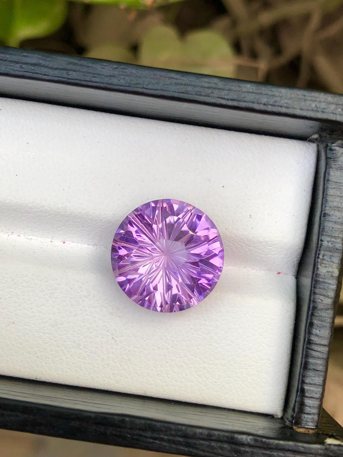 Laser Cut Round Amethyst Gemstone: Loupe Clean, 10.70 CT