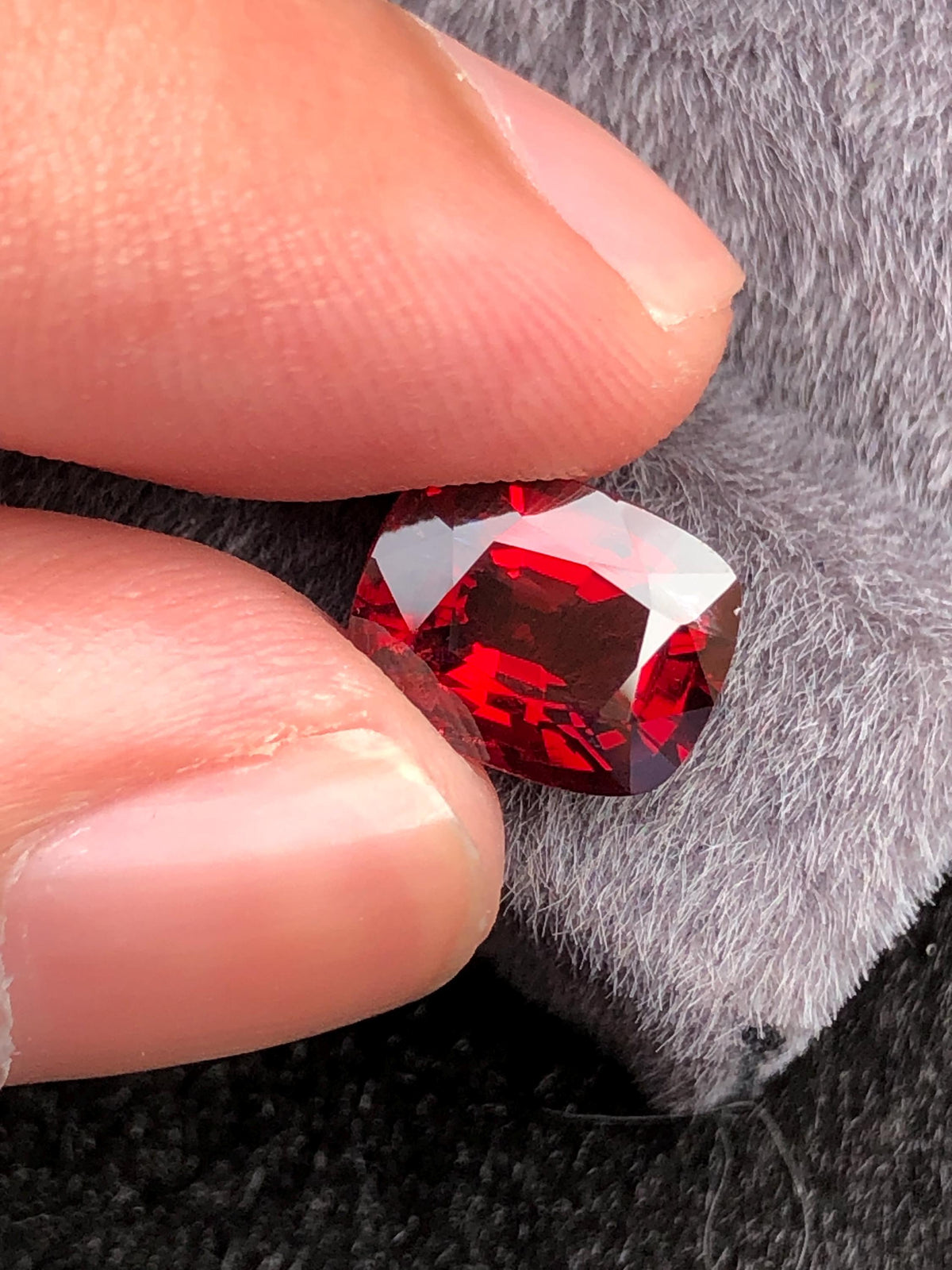 Vivid Red Spinel 3.17 ct  Radiant Cushion Cut - Burma Gemstone Loose Stone