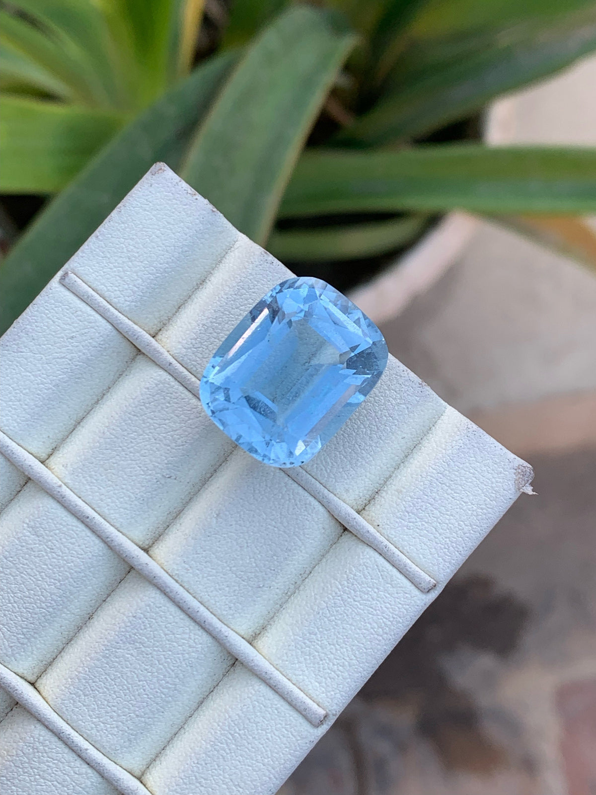 Cushion Cut Santa Maria Aquamarine Gemstone: 25.20 Carats, Pakistan Origin