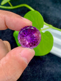 Purple Pink Amethyst Gemstone: Precision Flower Cut, Loupe Clean, 30.95 CT