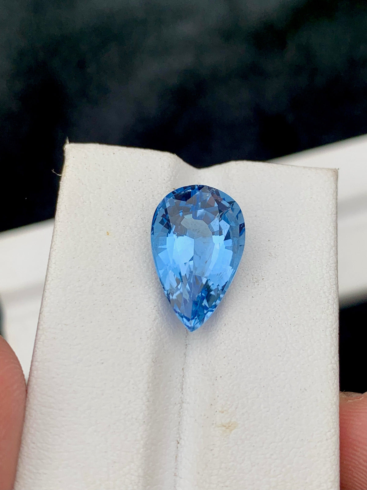 Natural Santa Maria Aquamarine Gemstone: 7.15 CT Pear Cut Stone