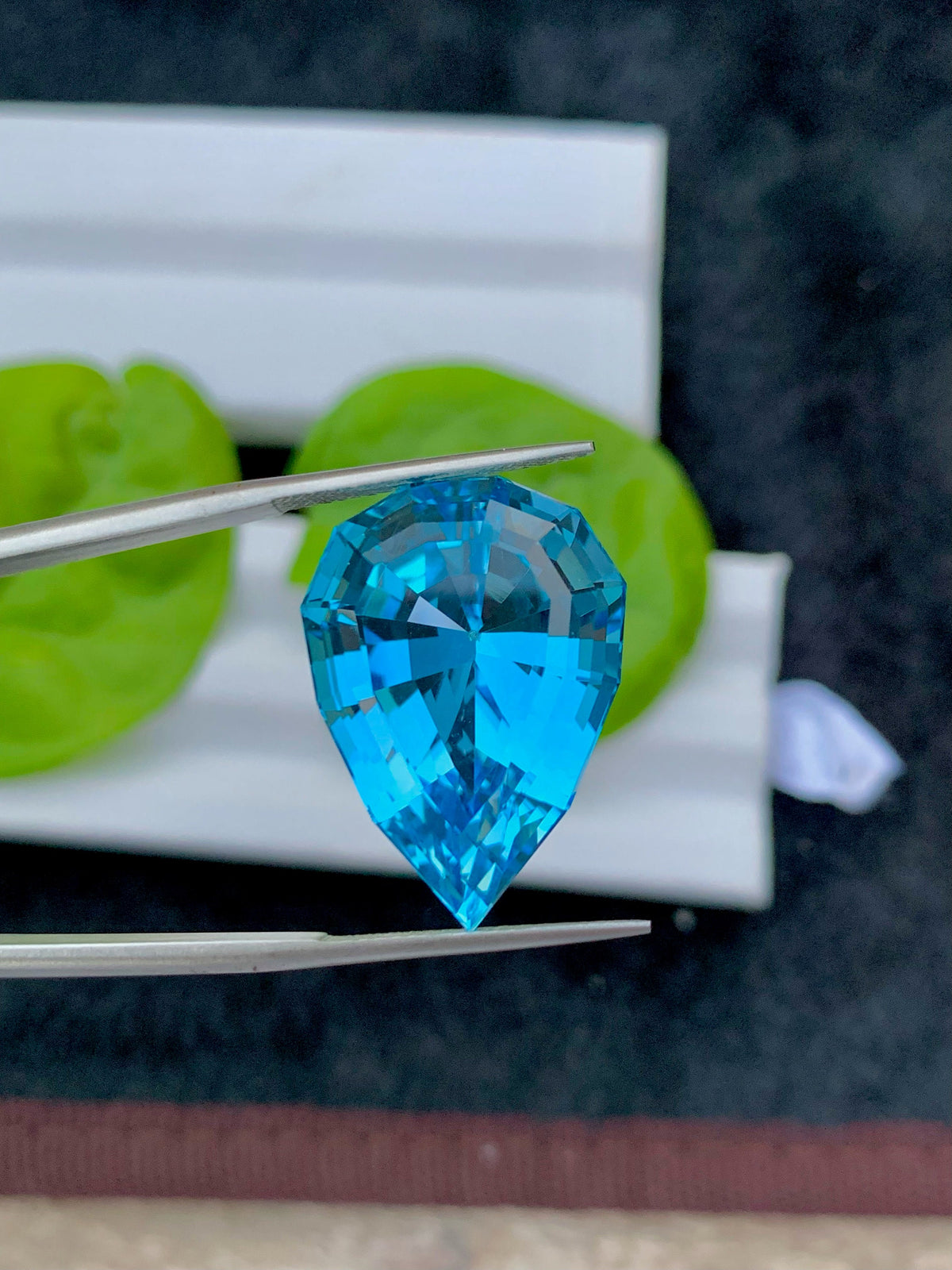 Pear Cut Swiss Blue Topaz Loose Gemstone, 36.45 CT