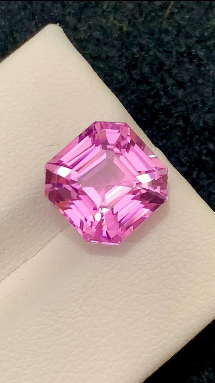 Pink Kunzite Gemstone: 6.90 CT Faceted Asscher Cut From Nuristan Afghanistan