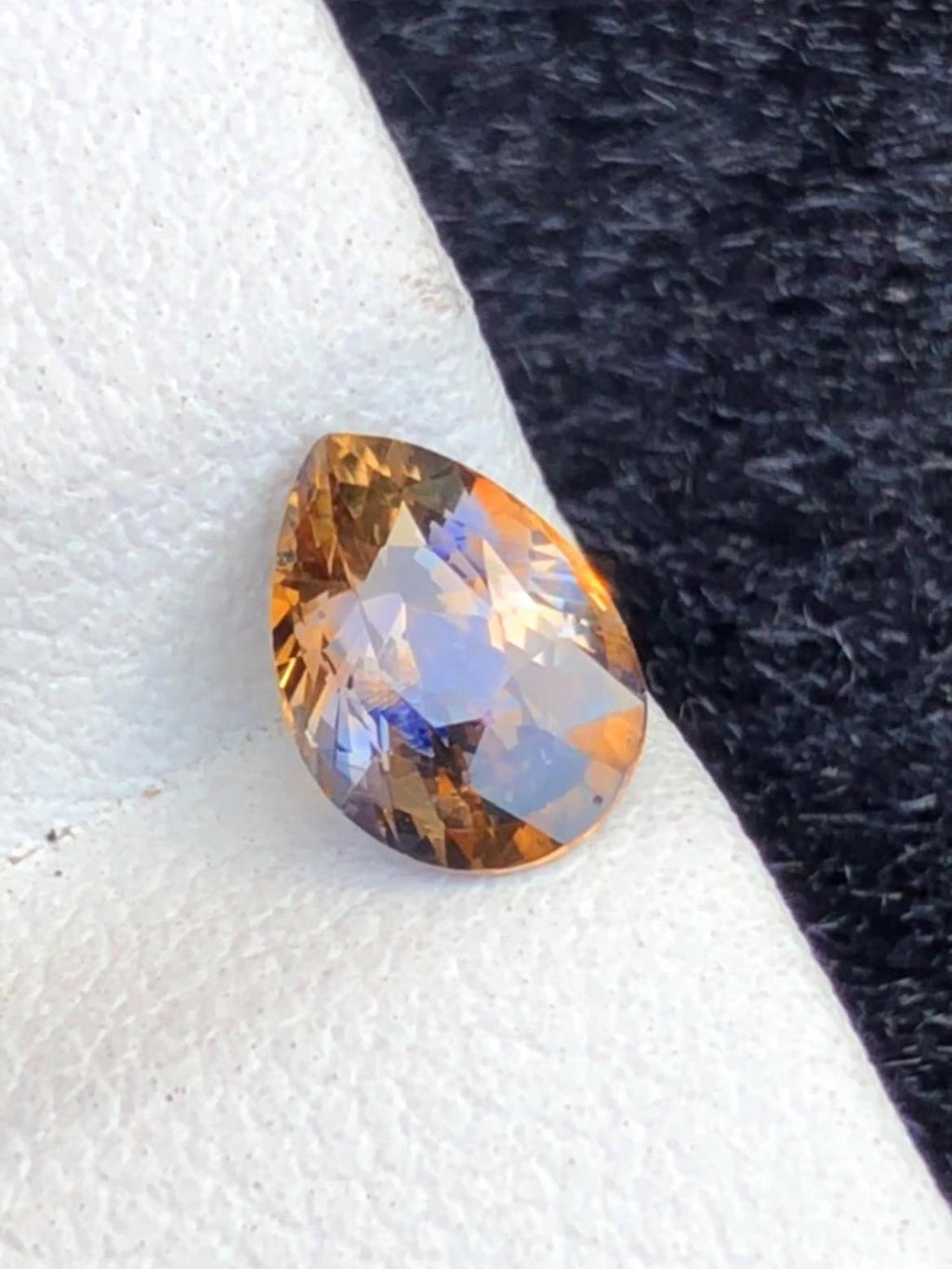 Blue-Golden Parti Sapphire 1.12ct Pear Cut • Sri Lanka