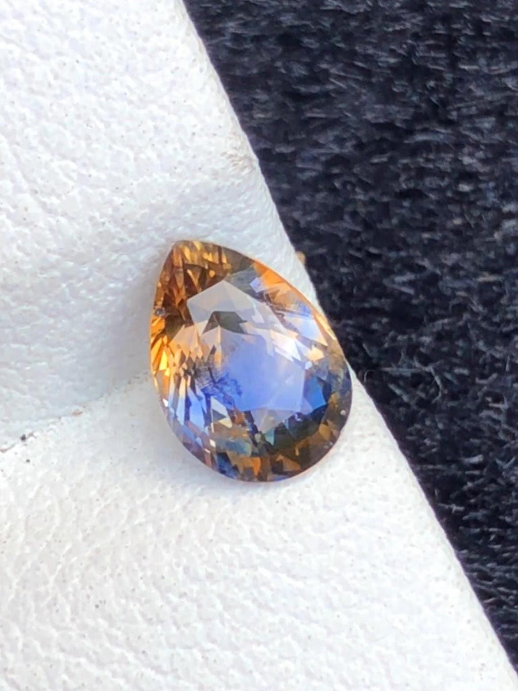 Blue-Golden Parti Sapphire 1.12ct Pear Cut • Sri Lanka
